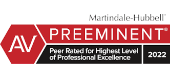 Martindale-Hubbell | Preeminent | Peer Rated for Highest Level of Professional Excellence | 2022 badge